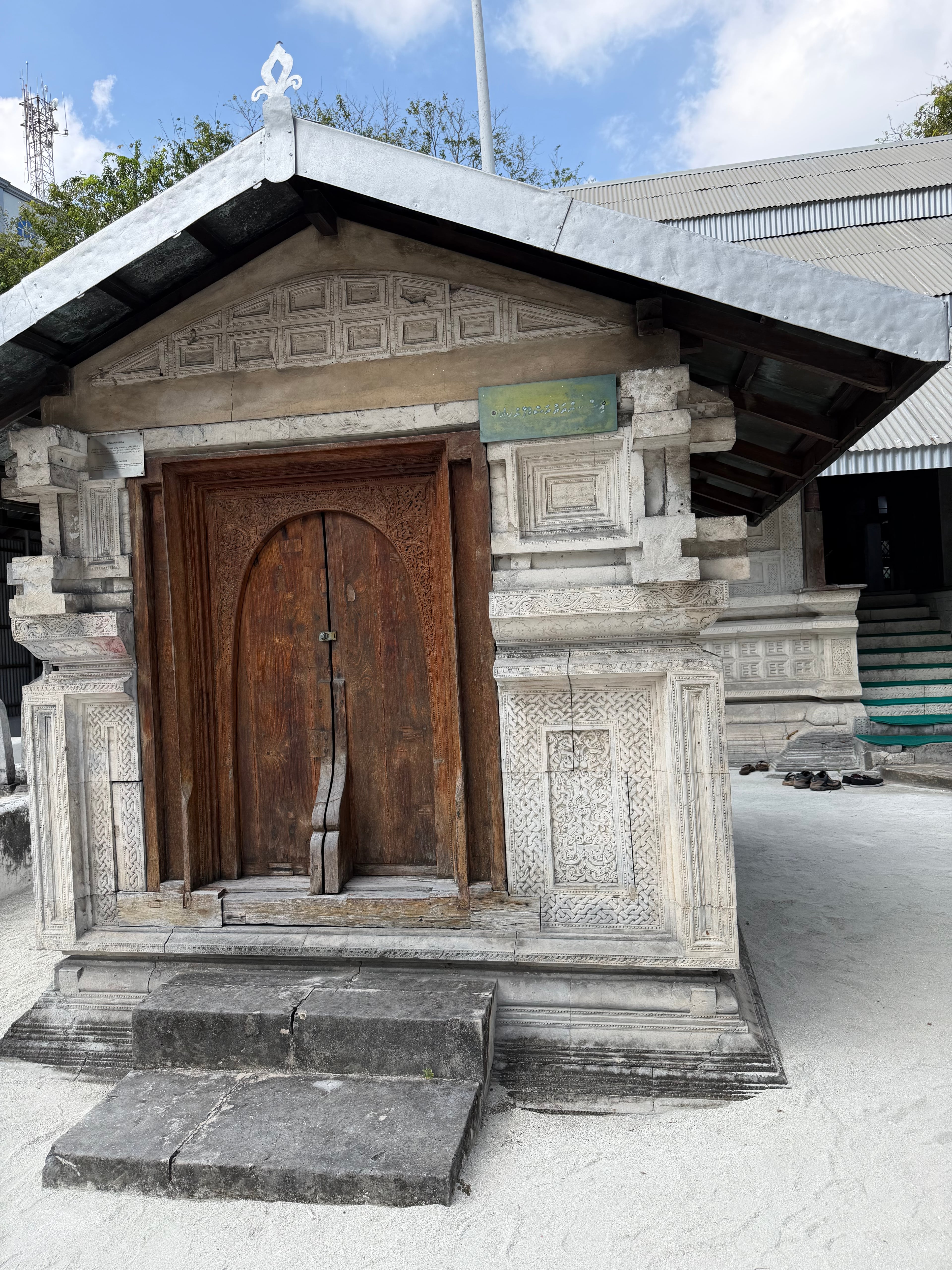 Coral stone mosque entrance
